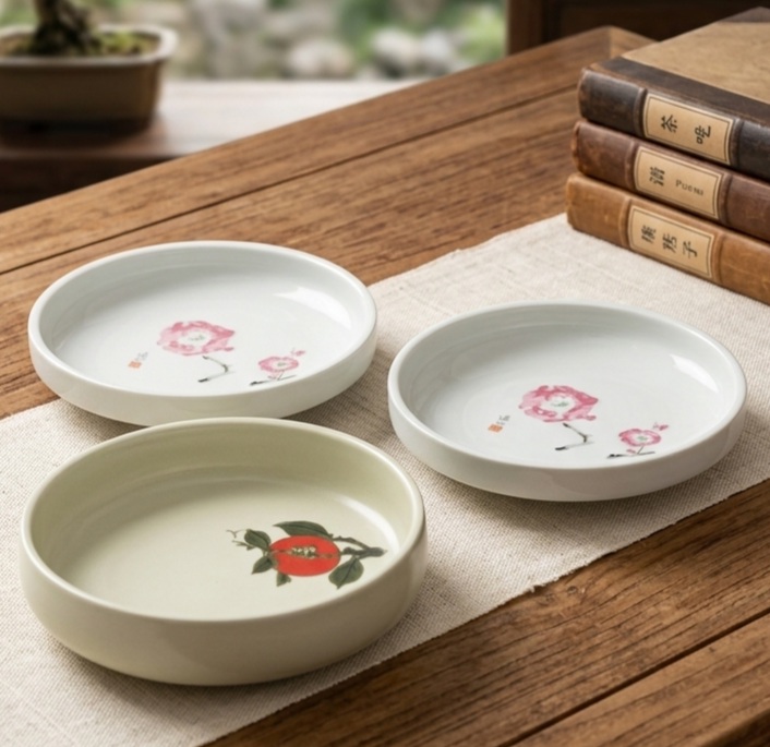 Bát/Đĩa gốm sứ sâu lòng cổ điển Nhật Bản