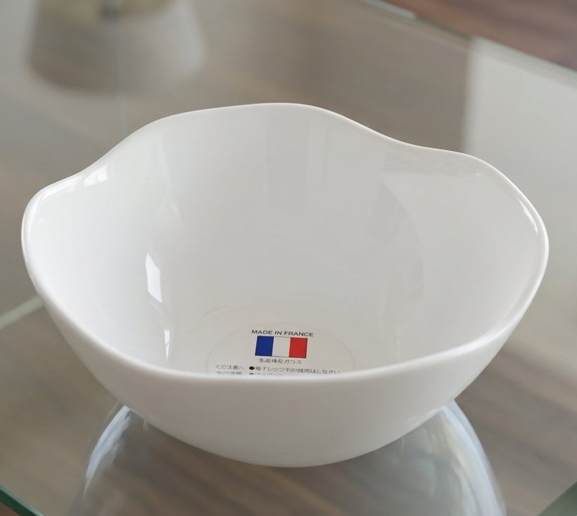 Chén/bát Thủy tinh cường lực Opal trắng cách điệu