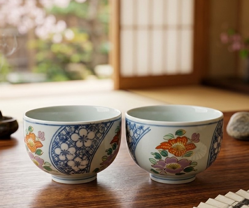 Chén trà ngũ sắc Imari/ Arita