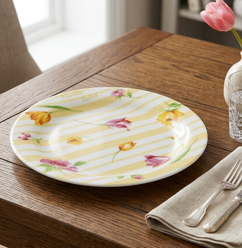 Cặp Dĩa Daiichi Toki Họa Tiết Hoa Hồng & Hoa Tulip