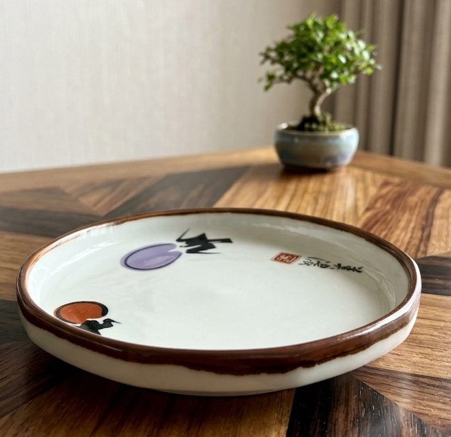 Đĩa  Nhỏ Họa Tiết Cà Chua & Cà Tím Xưa Của Nhật