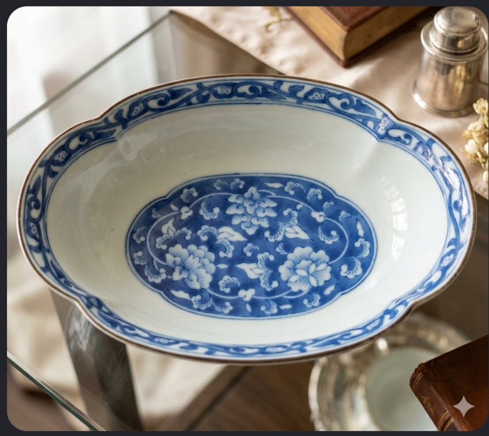  Tô gốm sứ hình bầu dục Tachikichi
