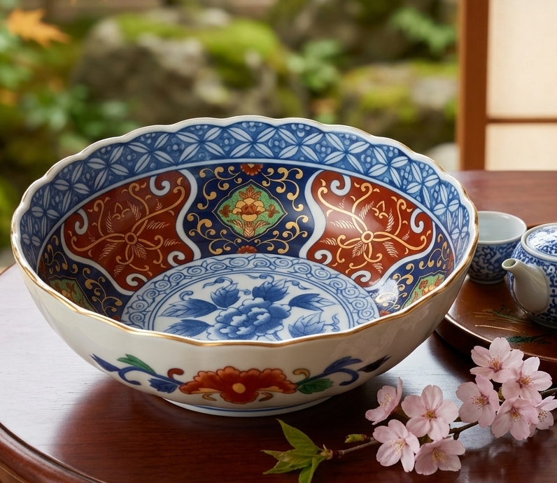Tô Ngũ Sắc Phong cách Cổ Imari Thời Kỳ Chiêu Hòa Showa